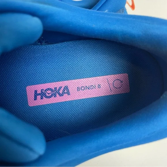 Hoka Bondi 8 Running Shoes Women's Size 10B Blue Pink Sneakers Gym - Picture 11 of 12